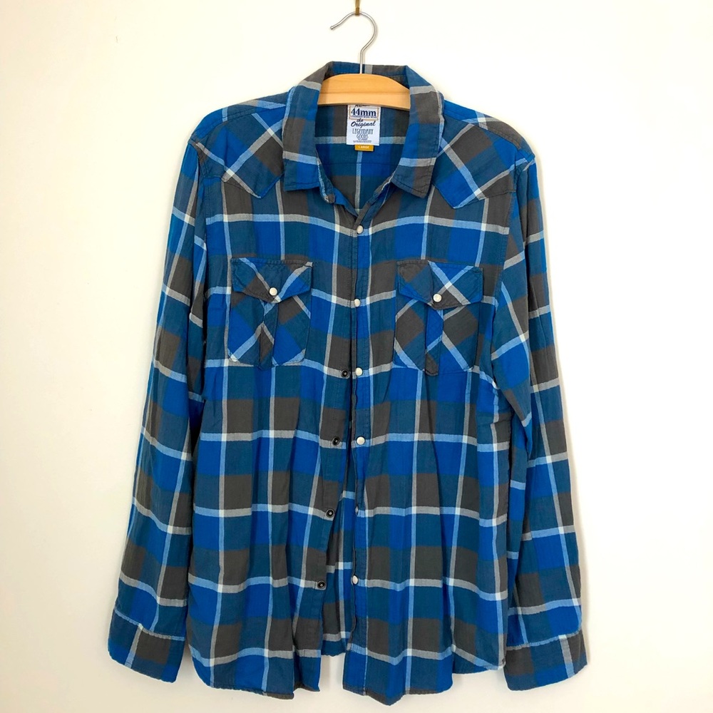 44mm Men’s Plaid Button Down